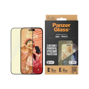 PanzerGlass | Screen protector - glass | Apple iPhone 15 | Glass | Black | Transparent